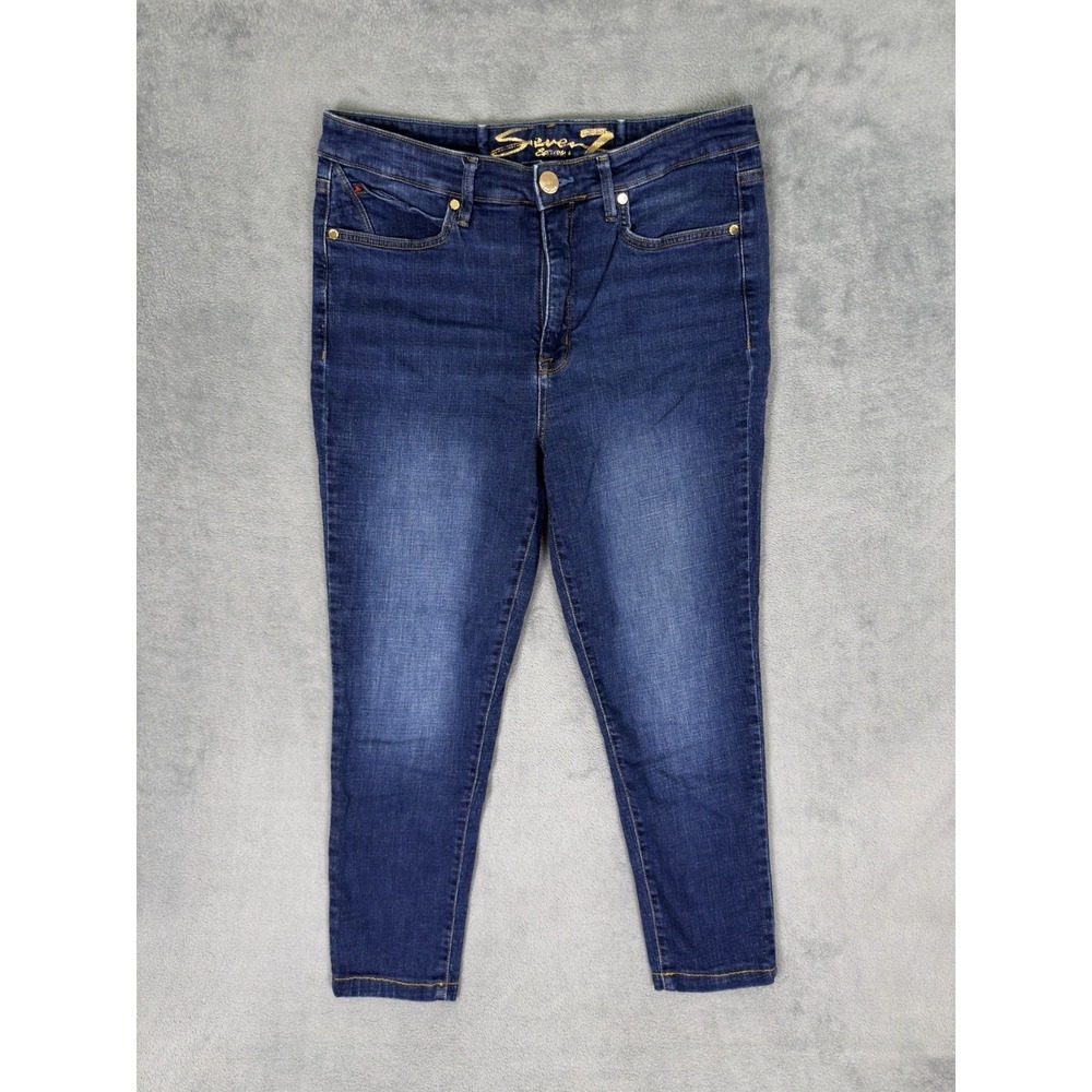 Seven 7 Jeans Womens 12 Blue Dark Wash Metro Ultra‎ High Rise Skinny Stretch